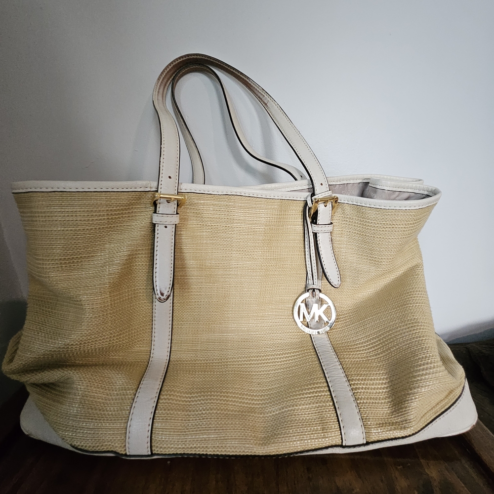 Michael Kors Tan and Cream Elegant Tote